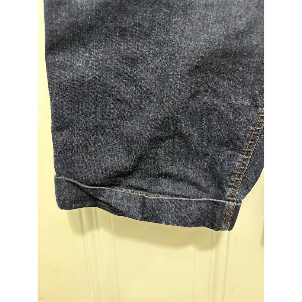 Woman Within Womens Bermuda Denim Shorts Size 14W Dark Wash Cuffed Hem - Picture 3 of 9